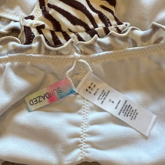 Sundazed Juniors Mermaid Zebra Ruffled Bikini Bottom in Mocha (M) - Picture 5 of 7